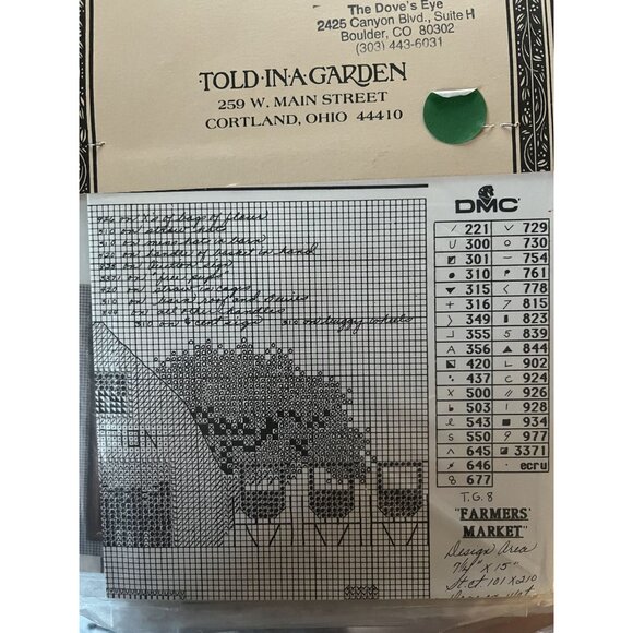 Told in a Garden Farmers Market TG8 Cross Stitch Pattern Chart NIP - Picture 2 of 2